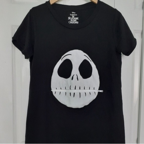 Disney's Tim Burton's Nightmare Before Christmas Skull Pocket Sleepwear Dress - Picture 3 of 10